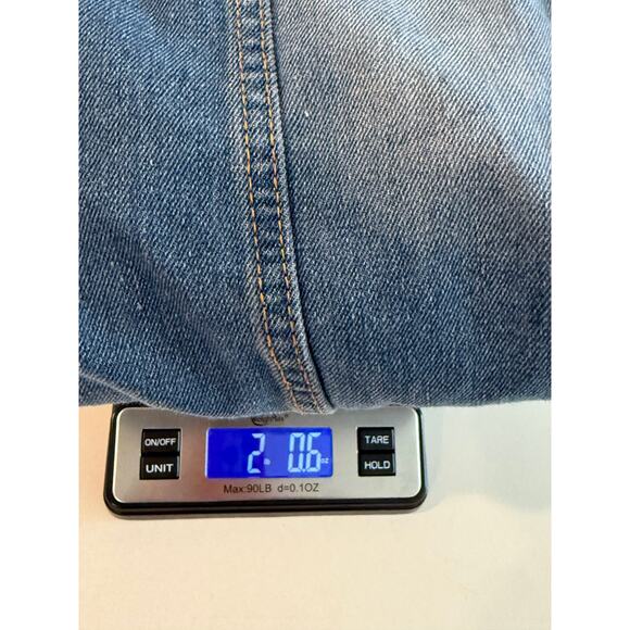 Say What? Women’s Distressed Jean Jacket Size Small Oversized Grunge Denim - Picture 10 of 10